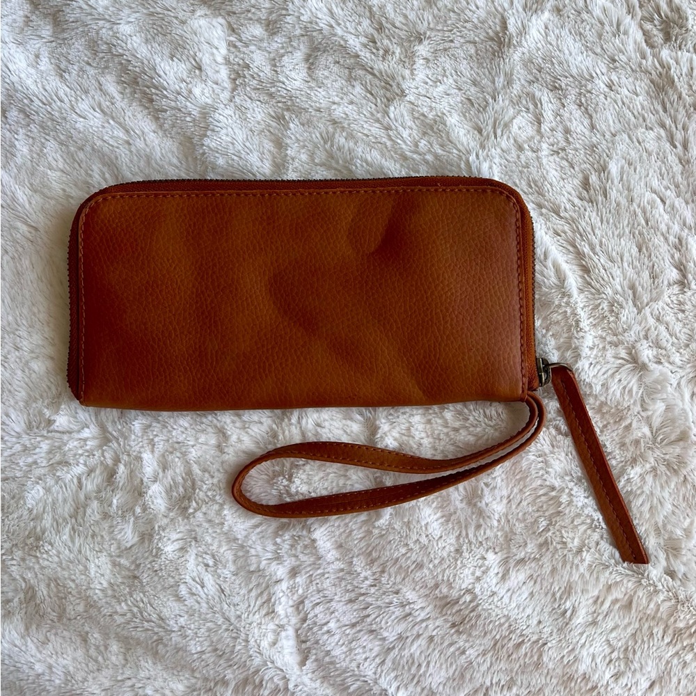Free People Brown Wristlet Clutch